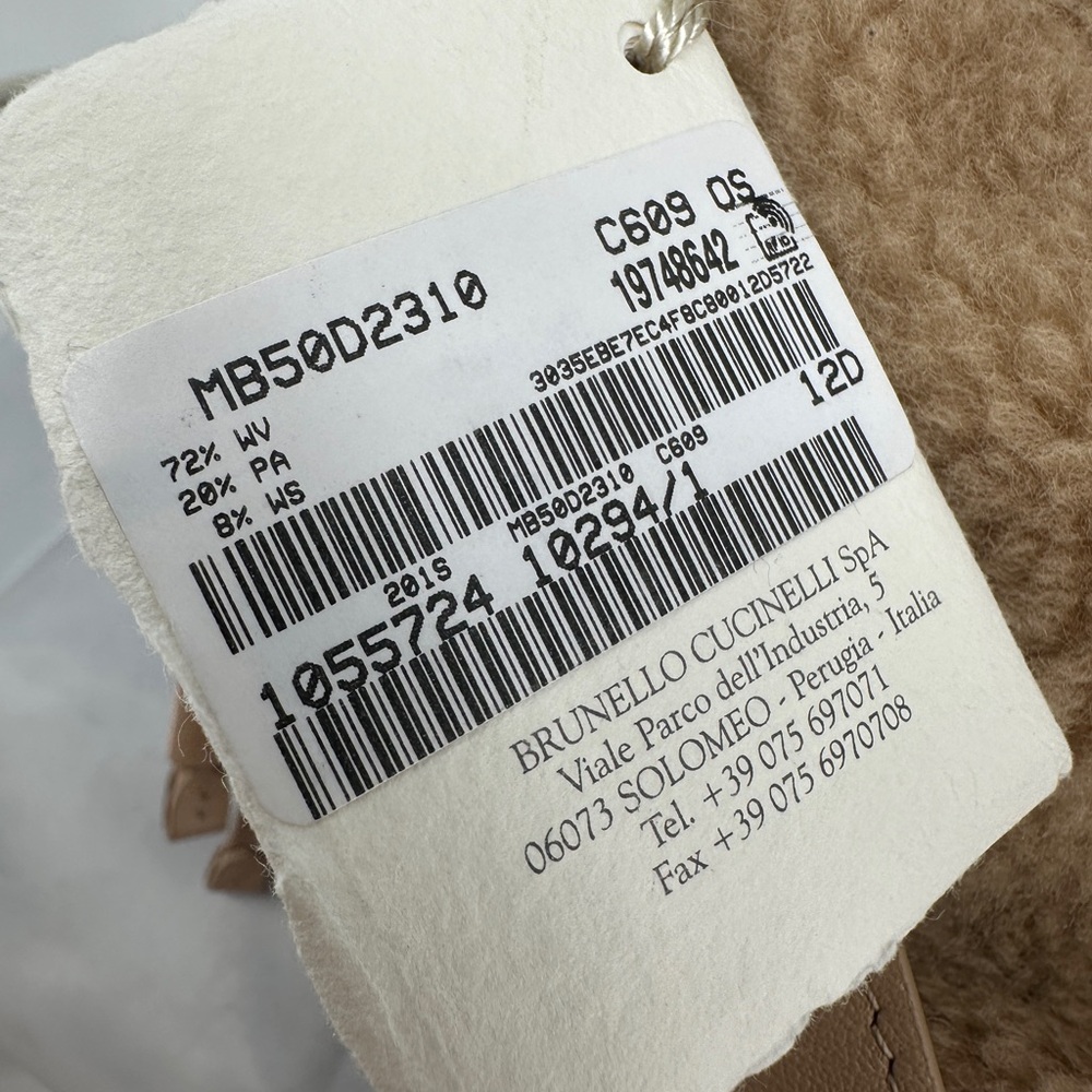 NWT Brunello Cucinelli Fleecy virgin wool and cashmere bag with shiny handle - Picture 5 of 7